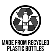 made from recycled plastic bottles icon